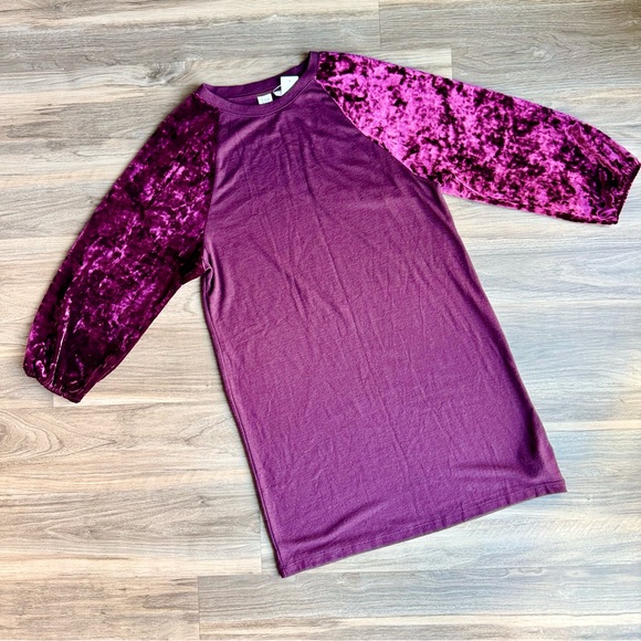 NWT GAP Velvet Sleeve Knit Dress Women’s Small – Vamp Red Long Sleeve Shift - Picture 11 of 14